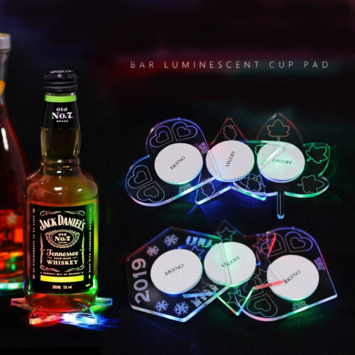 LED Acrylic Bottle Coaster, Cup Coaster