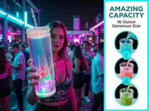 LED Iridescent Tumbler Flashing Cup