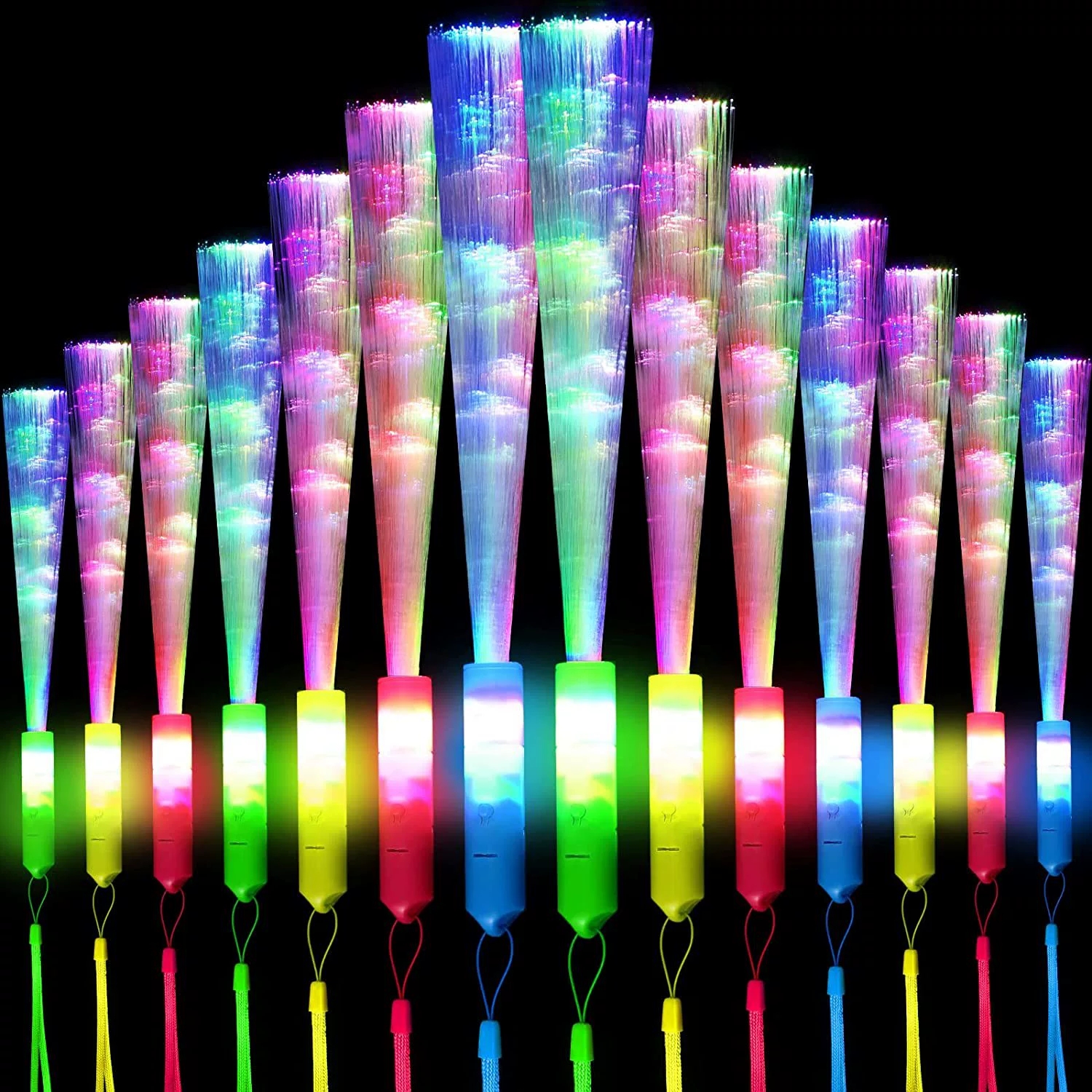 Mini Fiber Wand - Compact LED Light Up Wand with Lanyard - Image 3