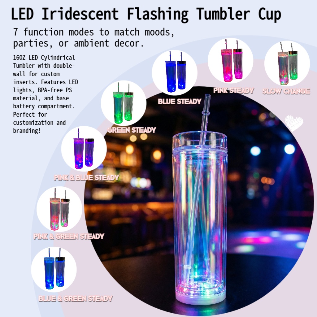 LED Iridescent Tumbler Flashing Cup
