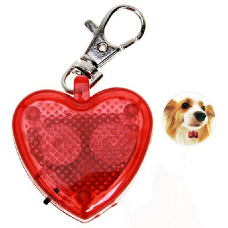 Safety Light With Charming Heart Design And Multi Color LEDs For Pets