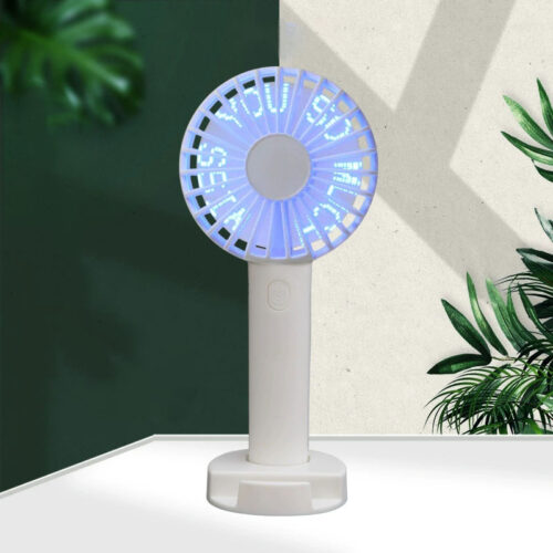 LED Message Handheld Desk Fan