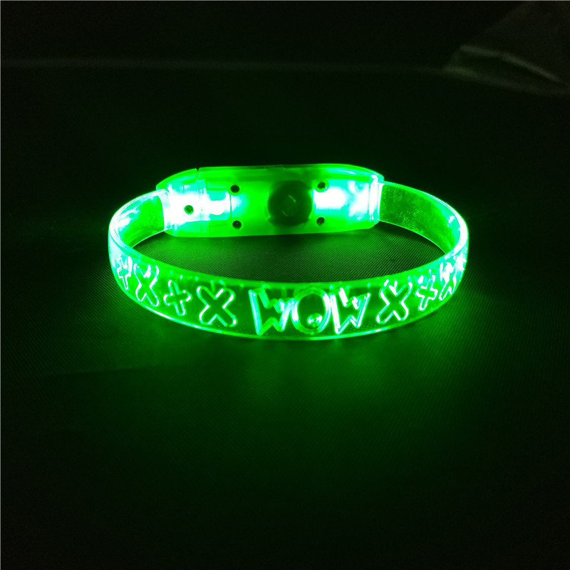 Custom glow wristband glowing at party