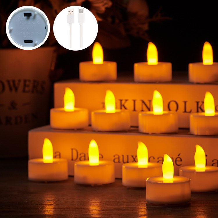 led usb rechargeable flameless candle lights