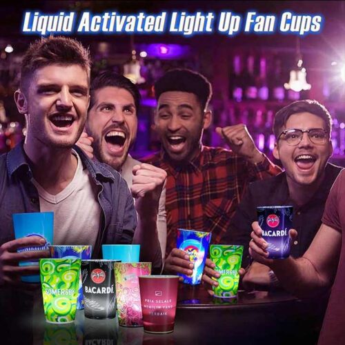 LED Liquid Activated Flashing Cup with Full Wrap Printing