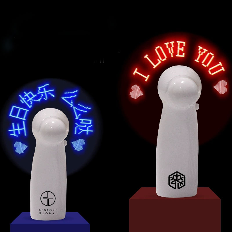 Handheld LED fan with custom logo for trade show giveaways