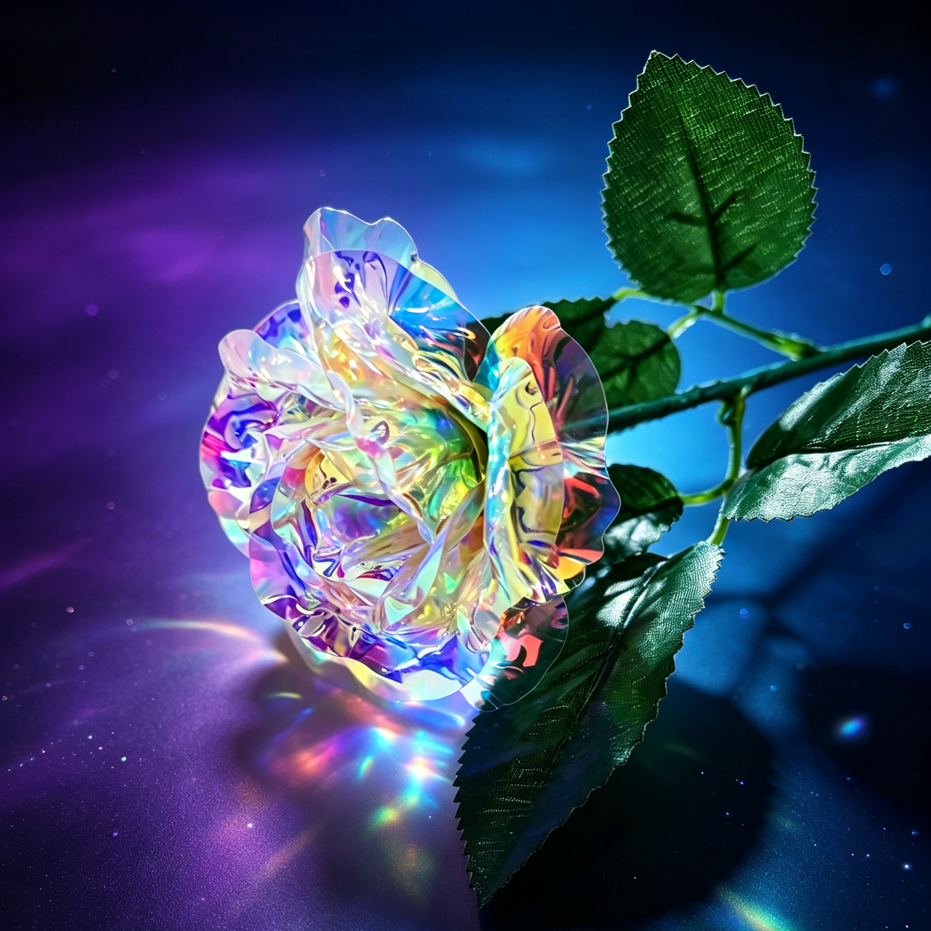 Iridescent Magic Rose Wand – 8 Light Modes, Brandable