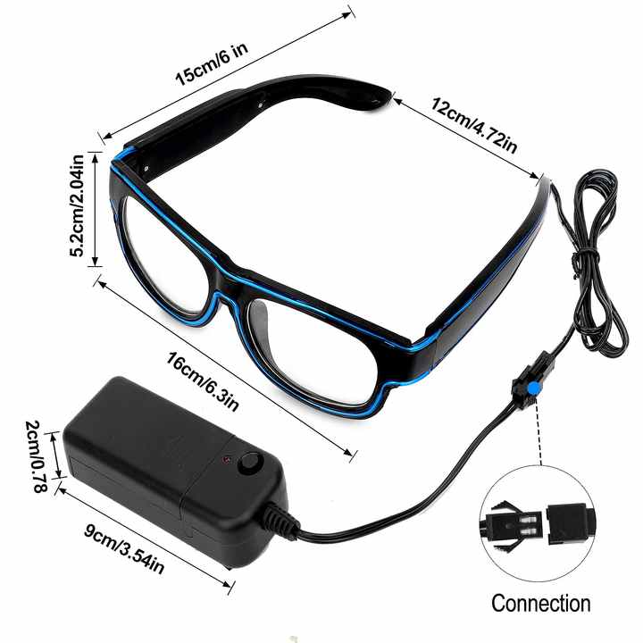 Neon EL Glow Eyeglasses