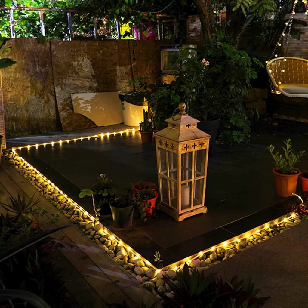Wedding centerpiece with LED fairy lights in glass jars