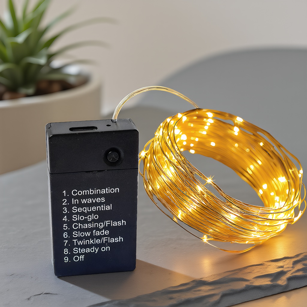 Flexible copper wire USB rechargeable string lights