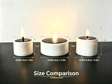 Solar Powered Flameless Candles Charging Under Sunlight