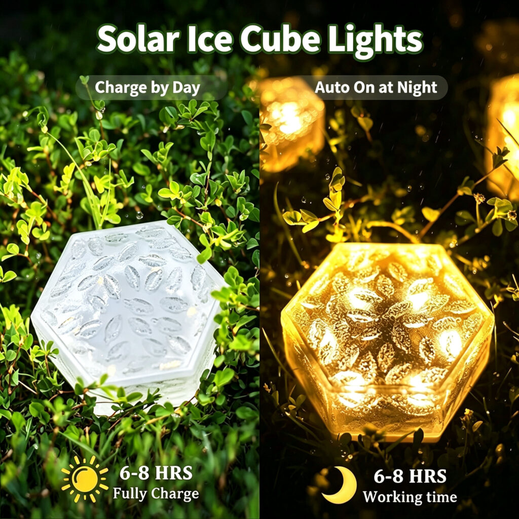 LED decor lights solar powered for outdoor pathway