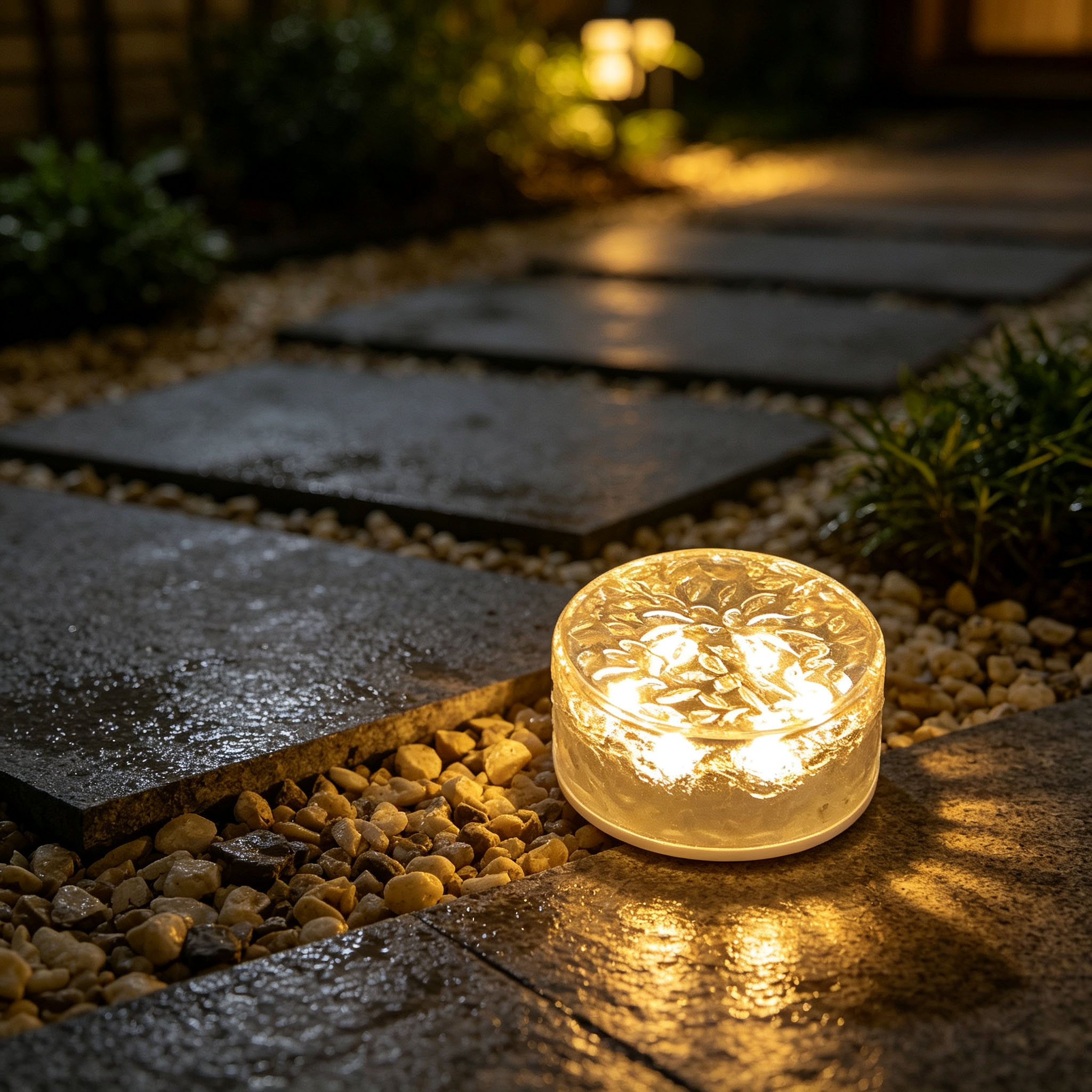 Solar ice cube lights as indoor bedroom night light
