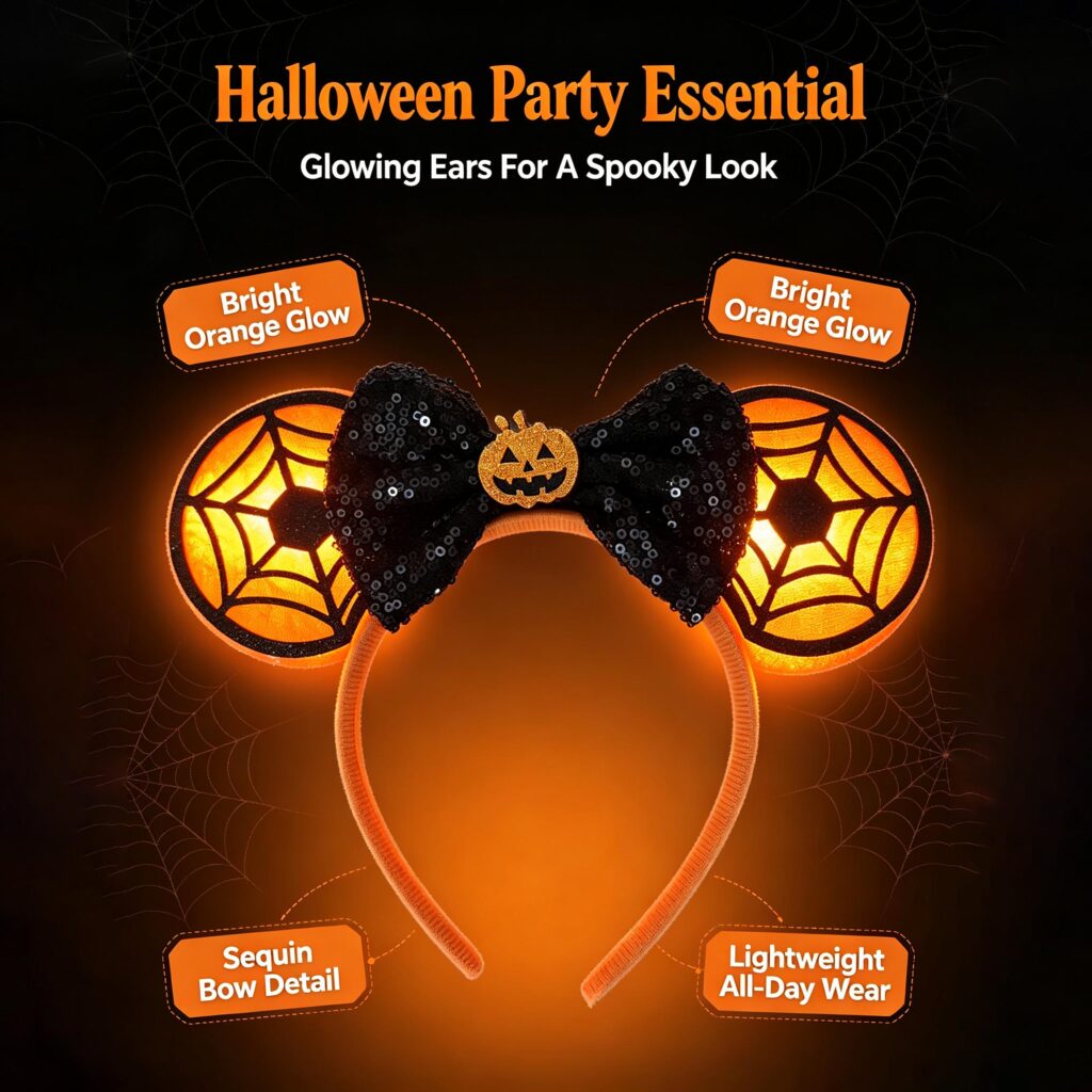 LED headband worn at birthday party with glowing effect