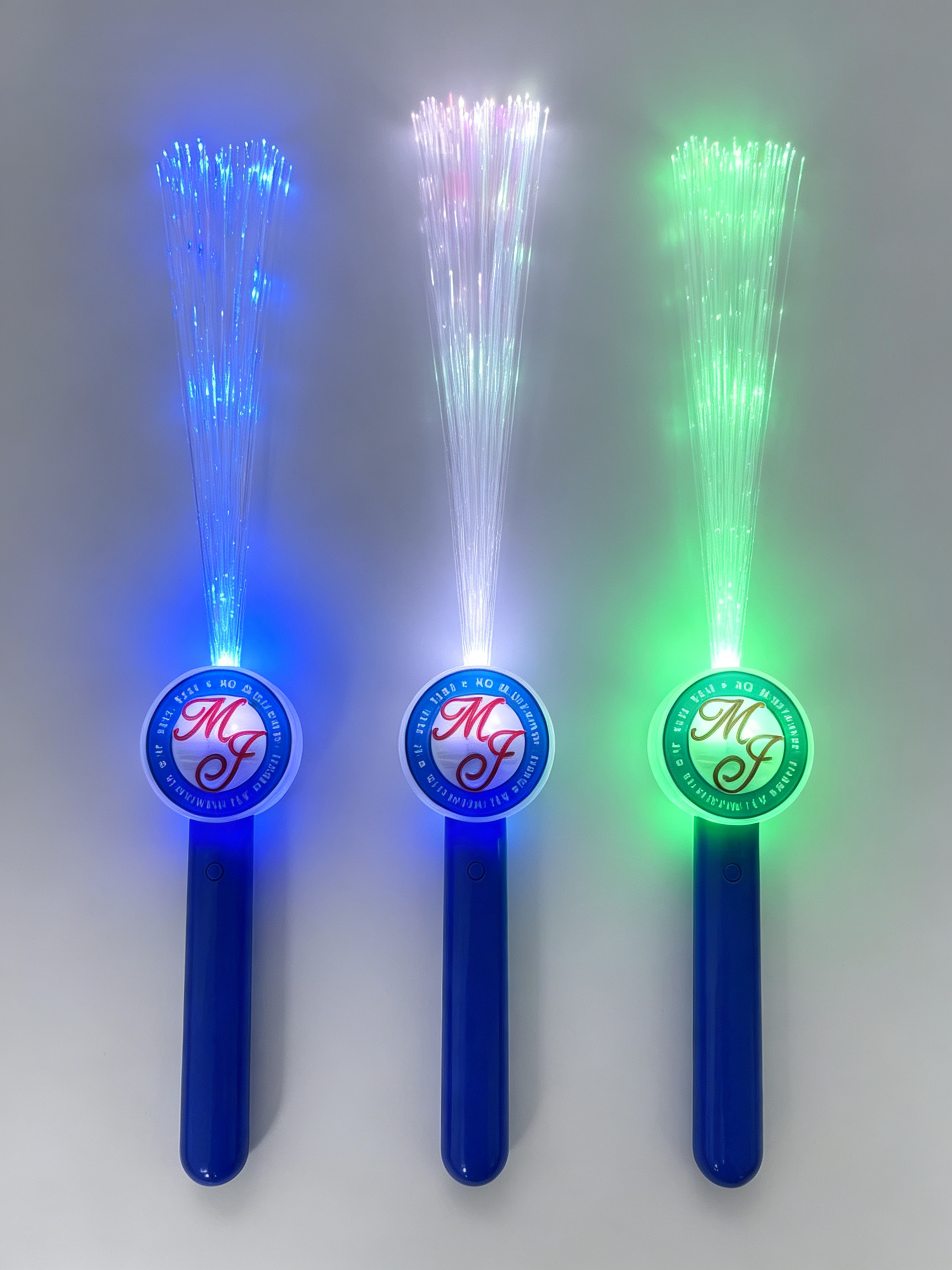 fiber optic glow sticks glowing in multiple colors