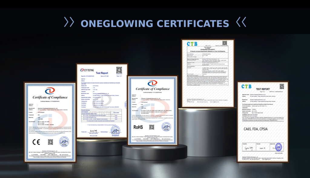 ONEGLOWING Certificates