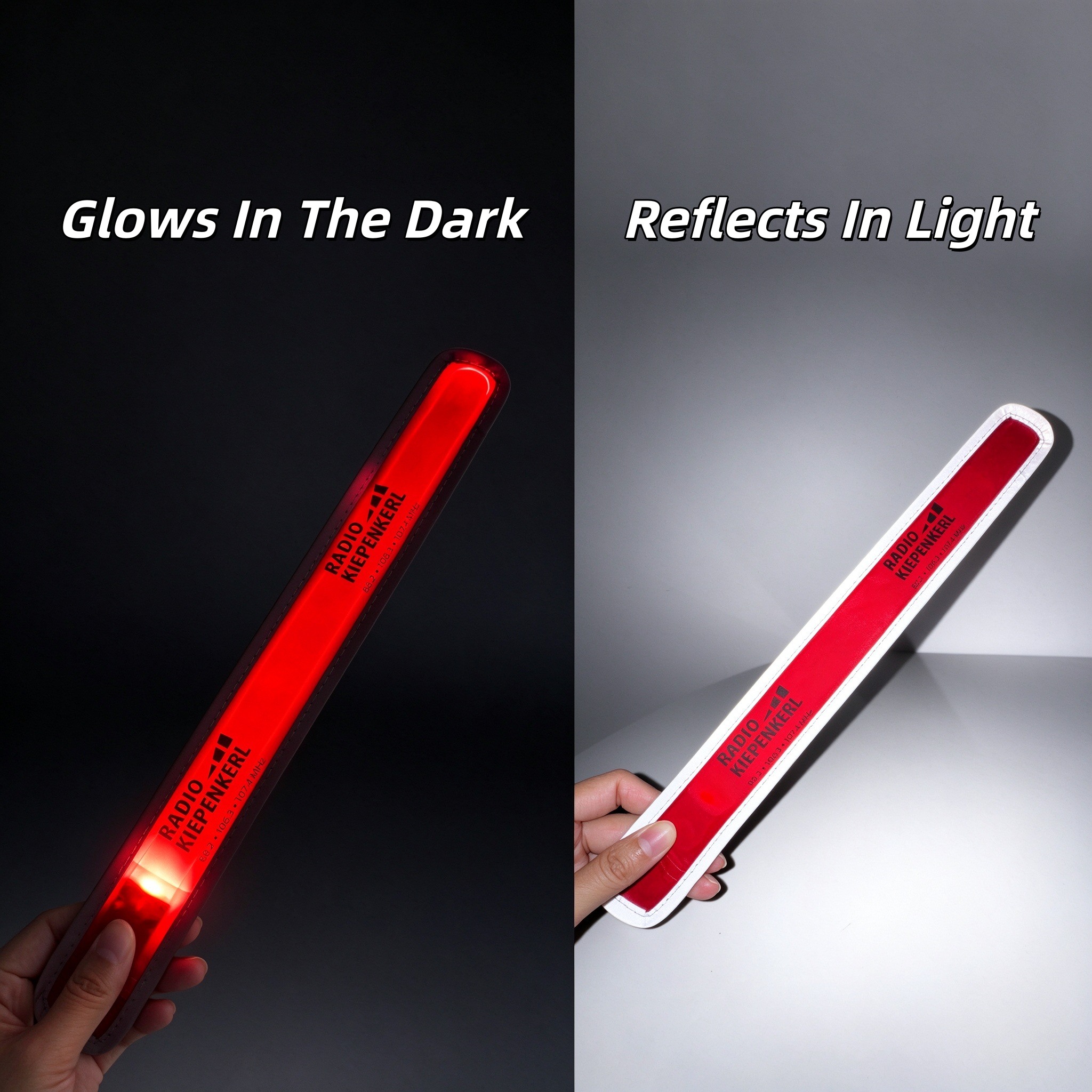 Custom LED armband in multiple colors with logo printing